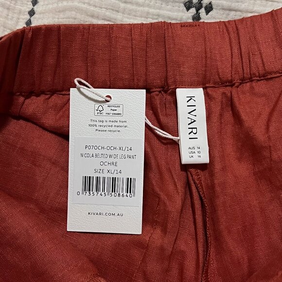 Kivari Linen Pants NWT US10 - Picture 6 of 11
